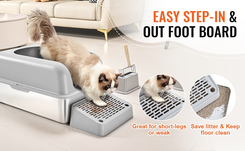 Leveä suodattava jalkataso helppoon kulkuun