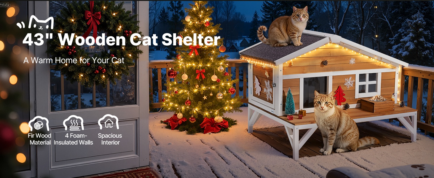 Lämmitettävä puinen kissatalo