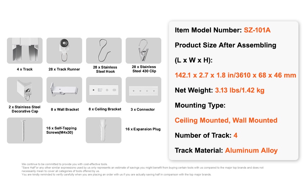 Valmis kattokiinnitteinen verhokiskojärjestelmä