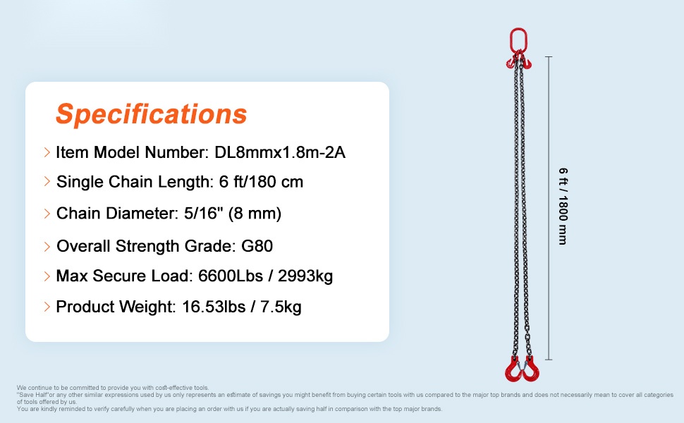Nelijalkainen nostoketju käytössä