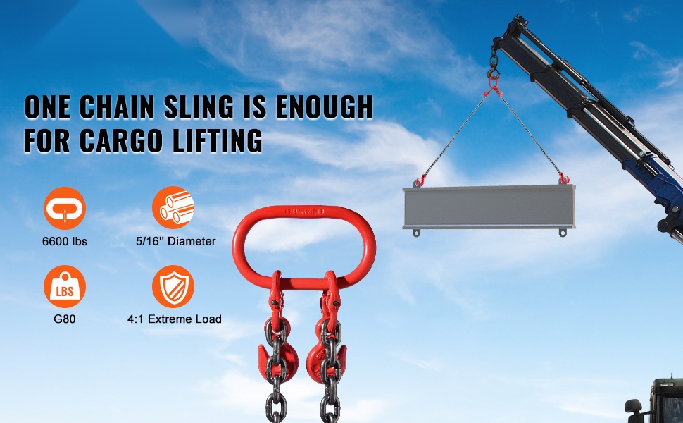 Nelijalkainen G80-nostoketju koukuilla