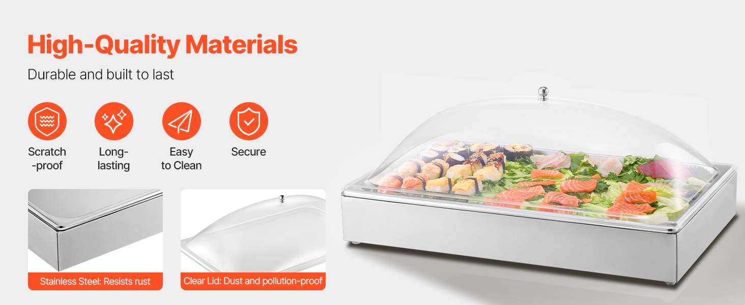 Elintarvikelaatuisesta ruostumattomasta teräksestä valmistetut vuoat