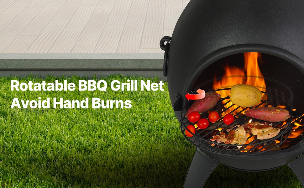 Kääntyvä grilliritilä tulisijan päällä