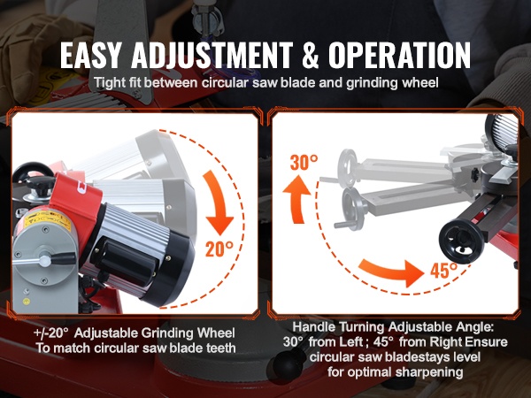 Kahvan säätö pyörösahanterän teroittimessa