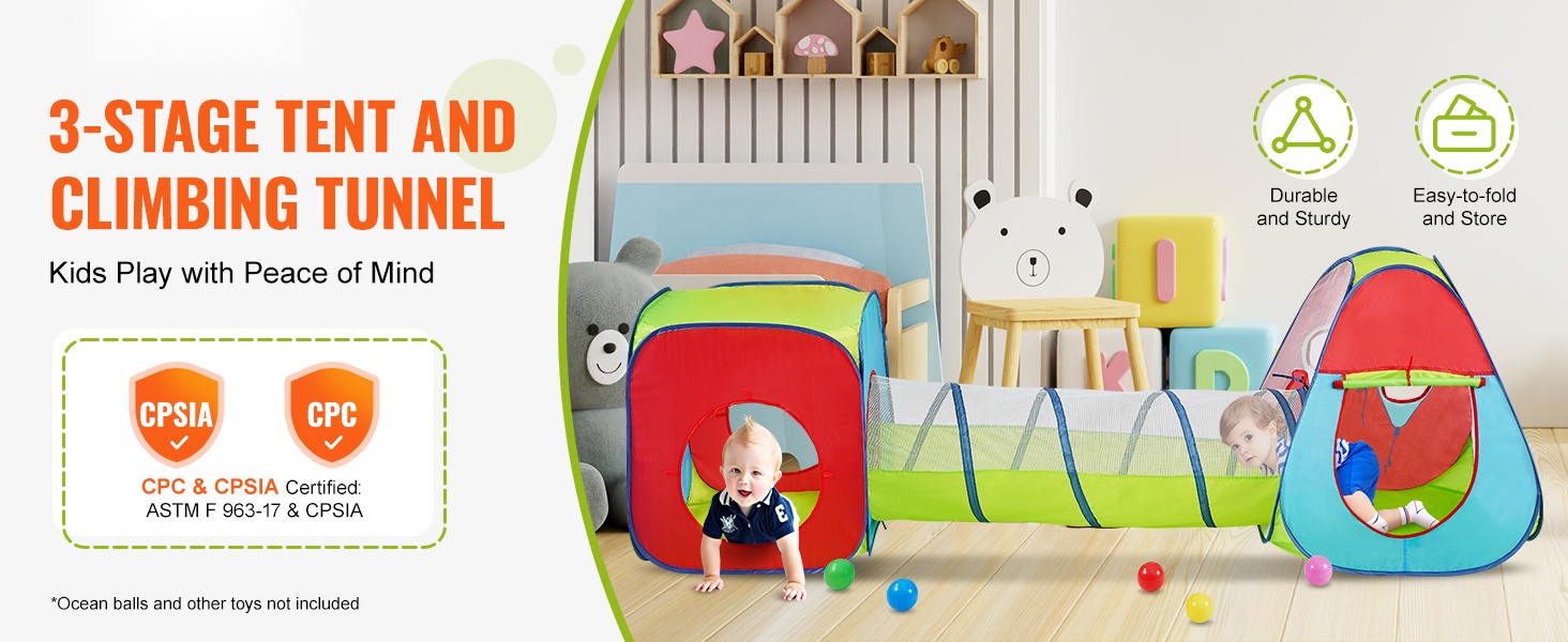 Pehmeä kiipeilytunneli lapsille, yleiskuva