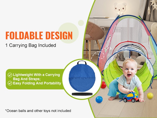 Kiipeily- ja ryömintätunneli kirkkailla väreillä