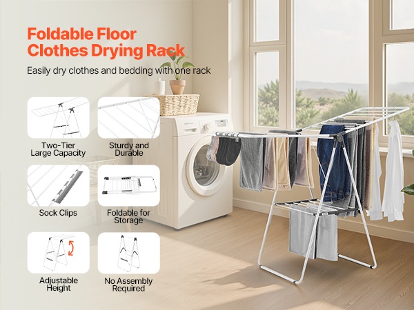 Teleskooppinen pyykinkuivausteline