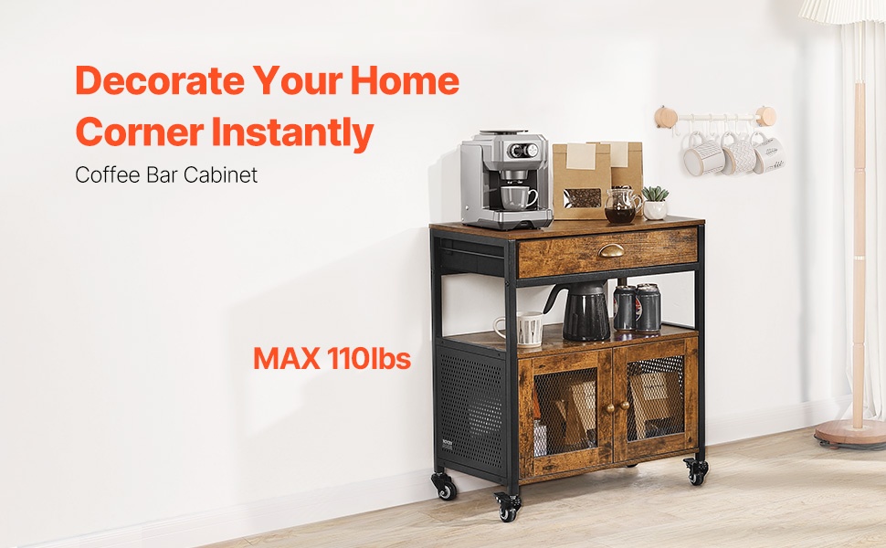 Kahvibaarikaappi edestä