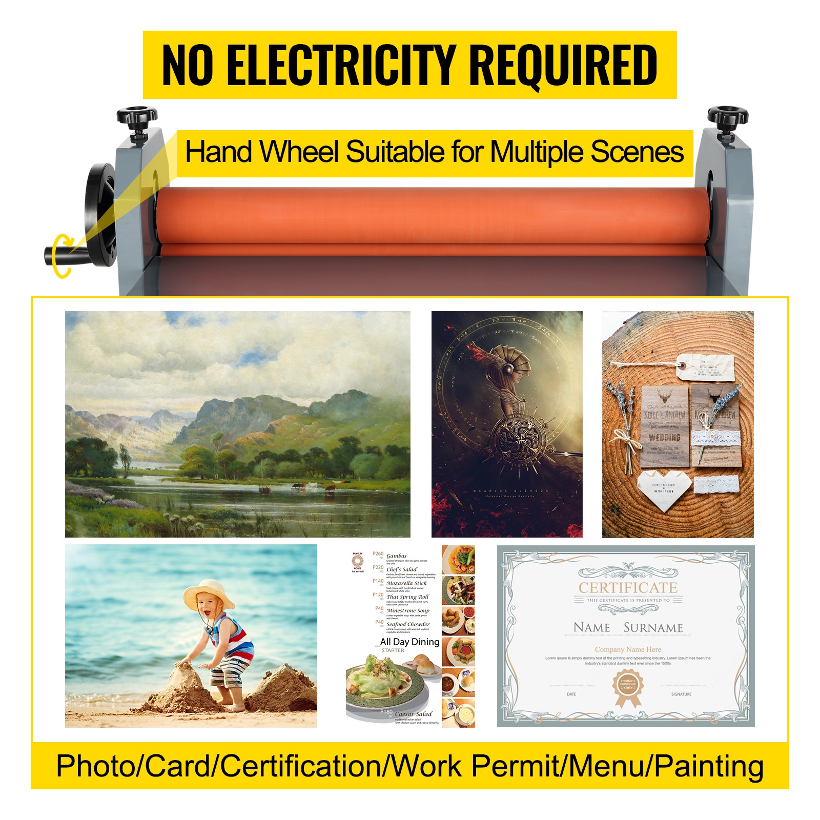 Käsikäyttöinen laminointi ilman sähköä