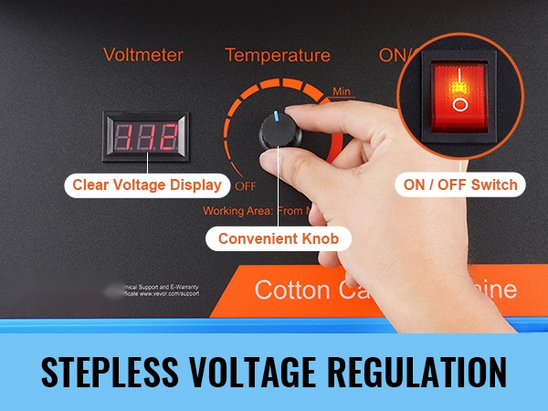 Lähikuva säätönupista ja mittarista