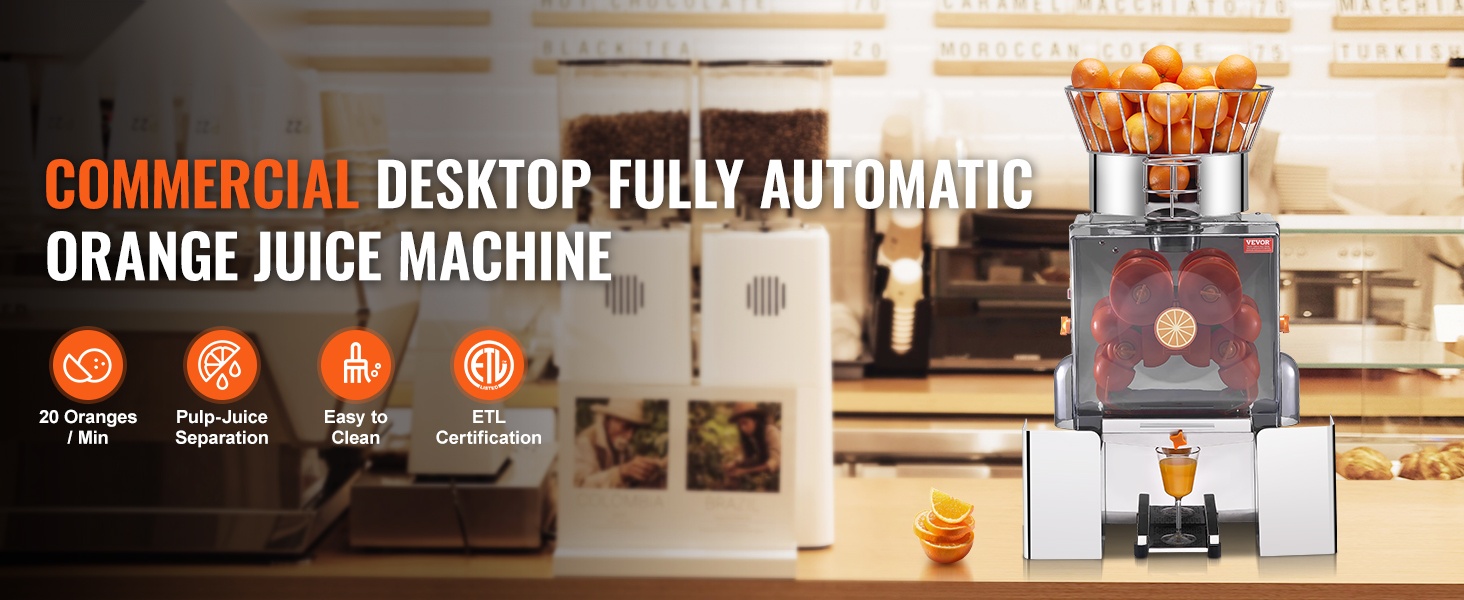 Kaupallinen appelsiinimehupuristin – yleiskuva