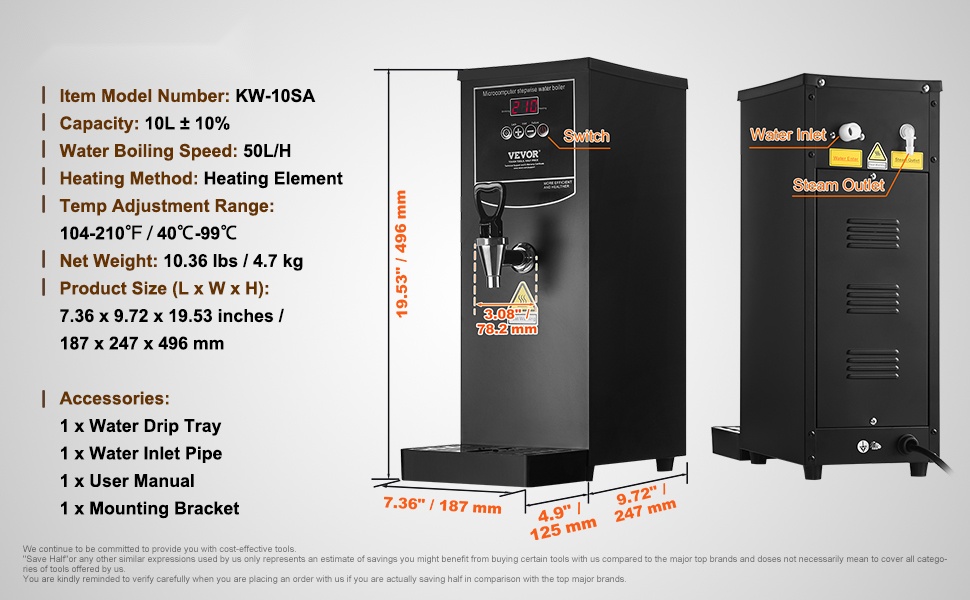 Kuumavesilaitteen kokonaisnäkymä käytössä