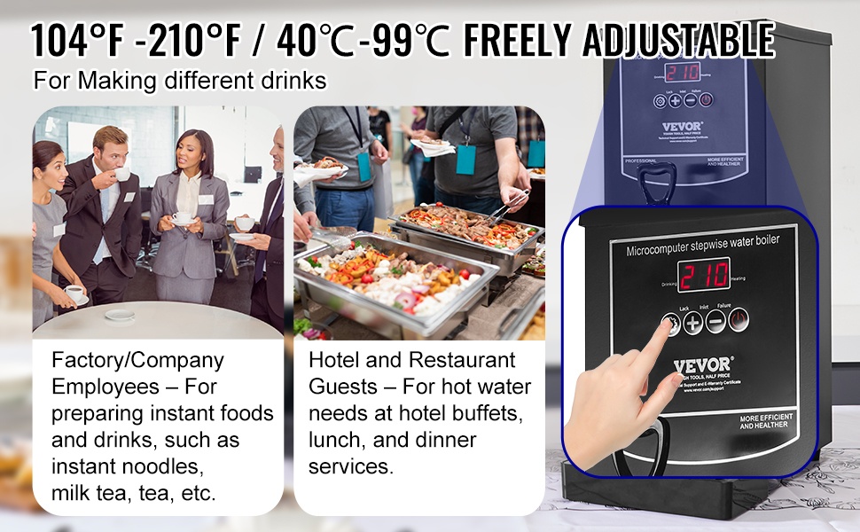 Kuumavesilaitteen lämpötilansäätö ja näyttö