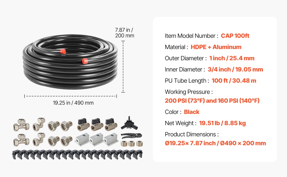 Paineilmaputkisarjan yksityiskohta