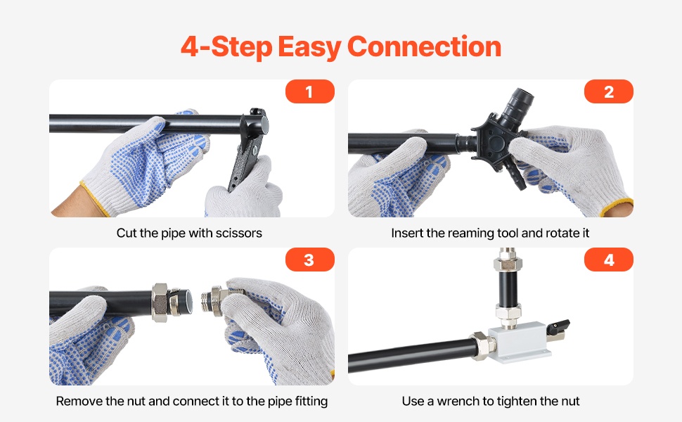 Paineilmaputkisarjan asennustarvikkeet