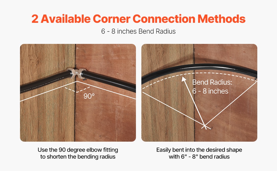 Paineilmaputken kulmaliitosvaihtoehdot