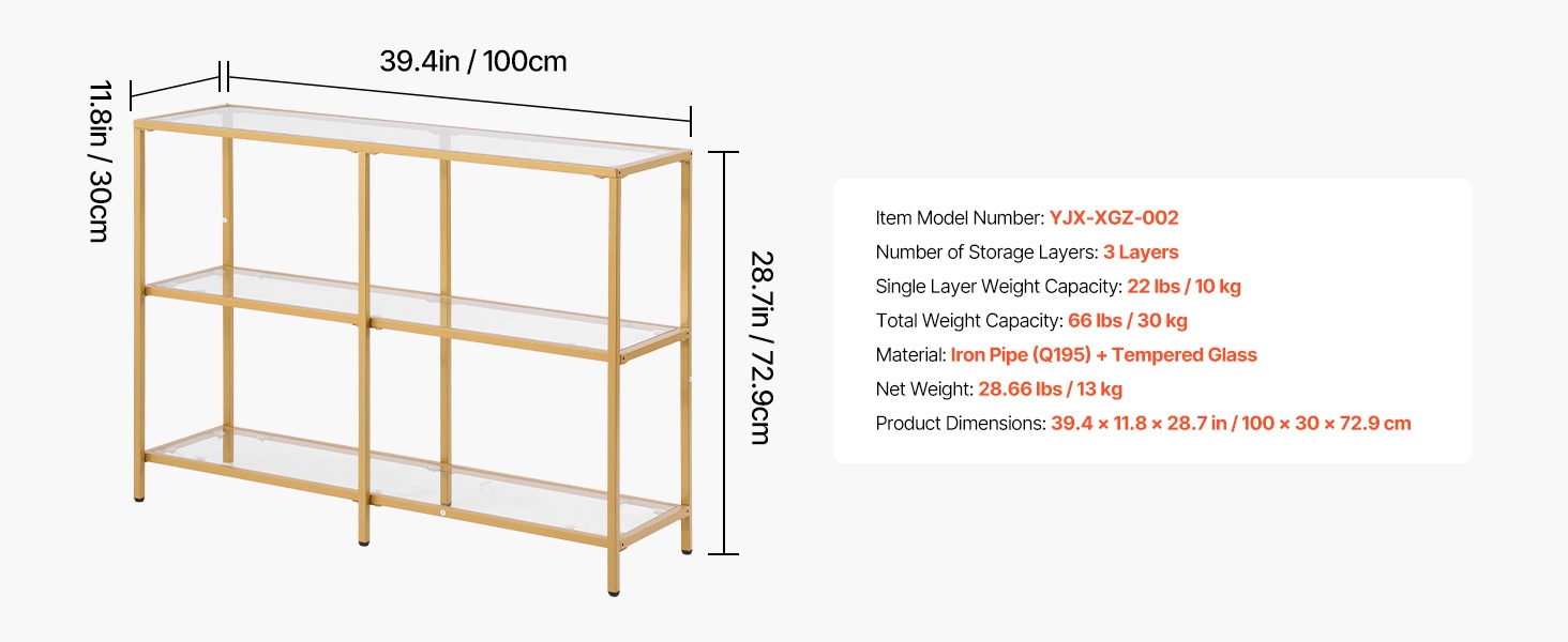 Konsolipöydän mitat