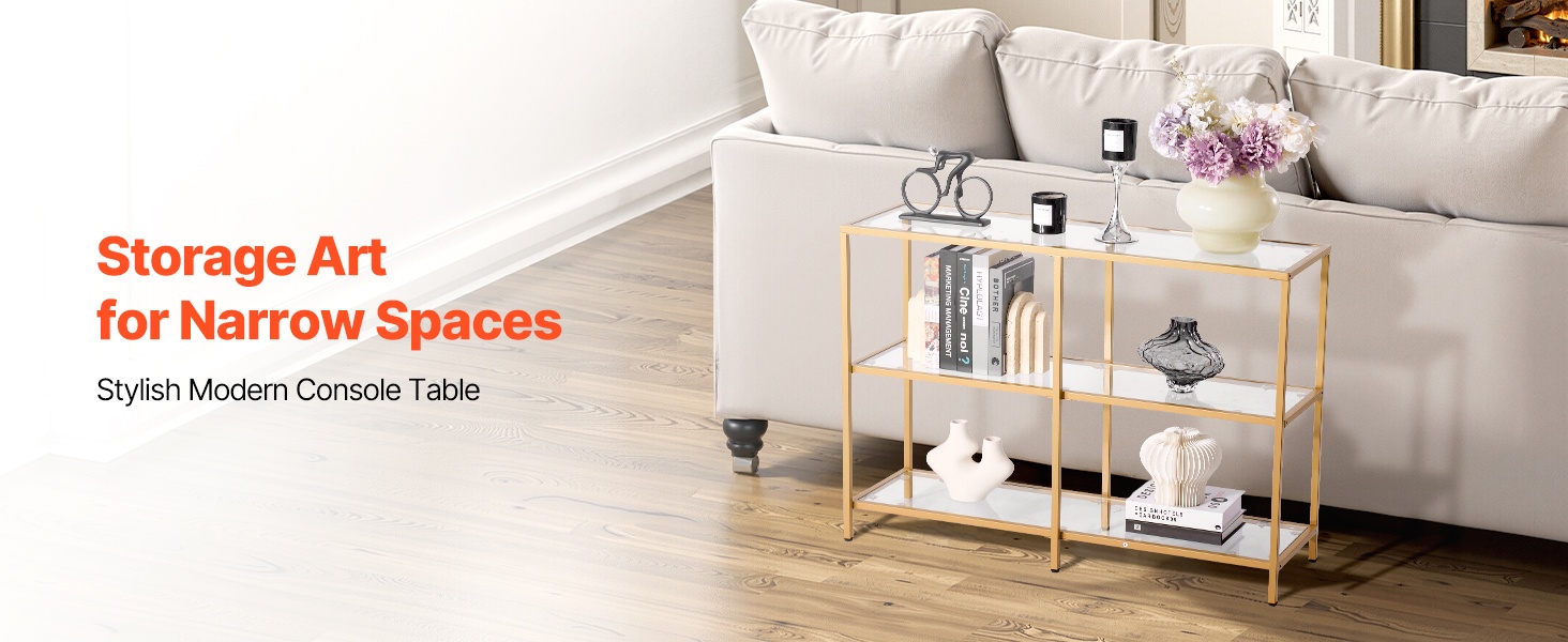 3-tasoinen lasinen konsolipöytä, yleisnäkymä