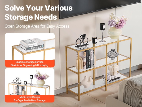 Konsolipöytä kirjoille ja koristeille