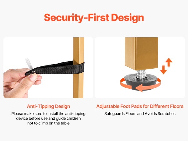 Pöydän säätöjalat epätasaiselle lattialle