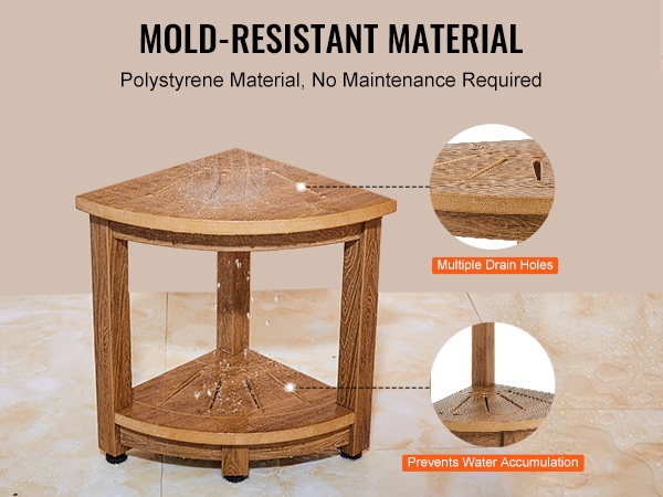 Vahvistettu kolmiorakenne suihkupenkin alla