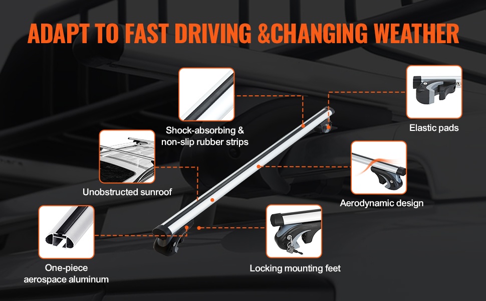 Kestävä alumiininen kattoteline