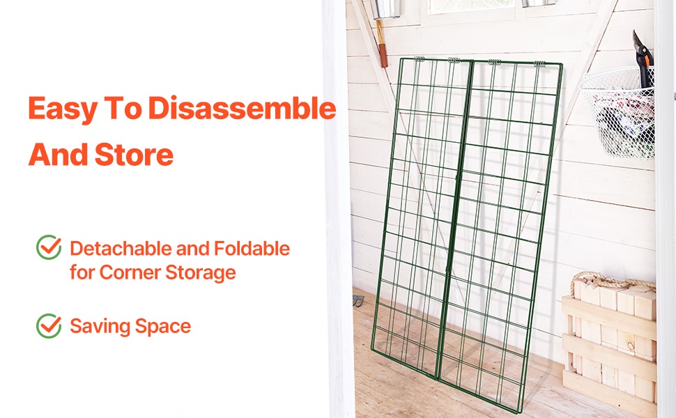 Taittuva kurkkuteline säilytystä varten