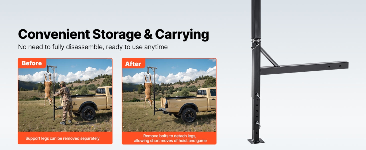 Taittuvat tukijalat säilytystä varten