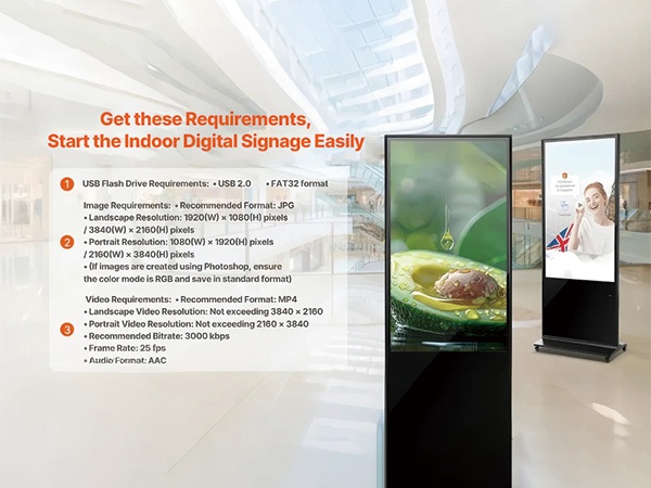 Kosketusnäyttöinen mainoskioski Androidilla