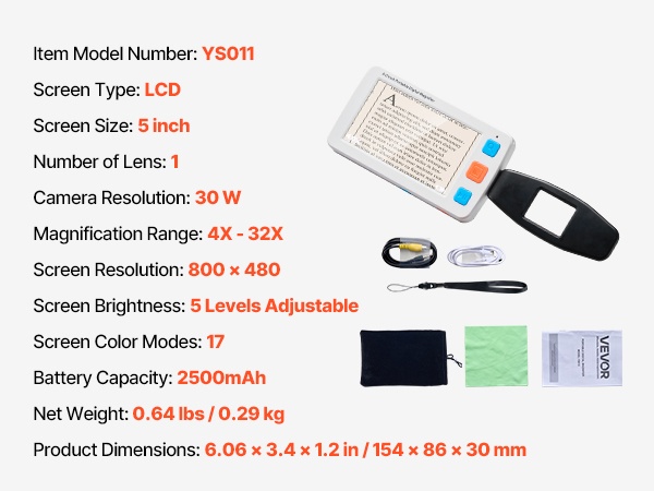 Kannettava suurennuslaite taittuvalla kahvalla
