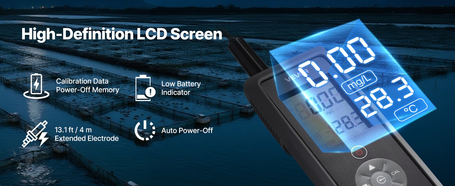 Liuenneen hapen mittarin LCD-näyttö