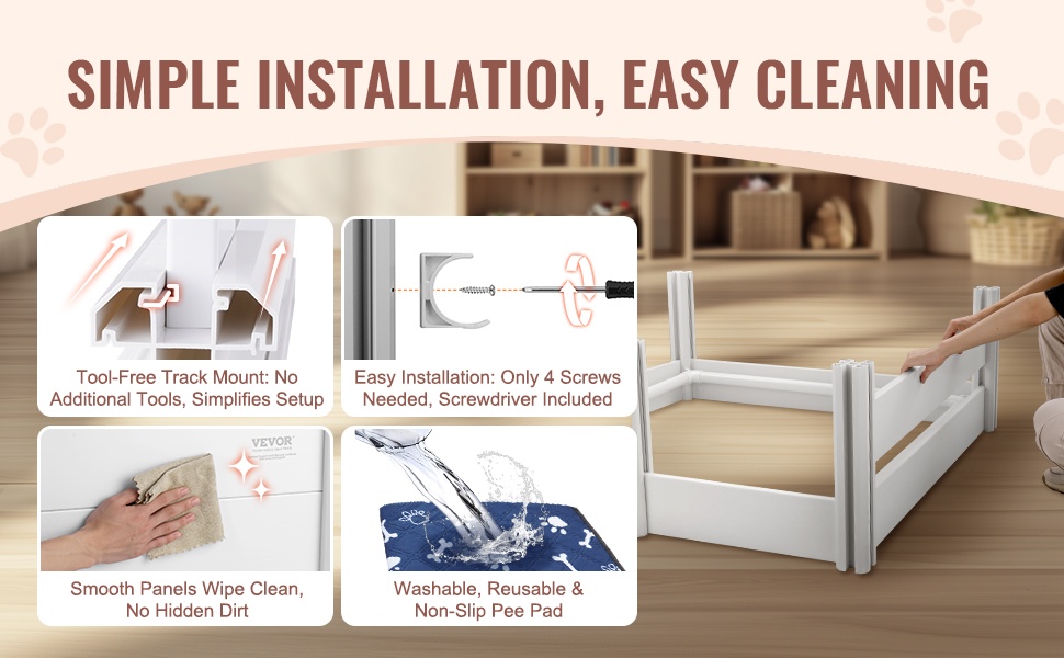 Koiran pentulaatikko, helppo asennus ja puhdistus