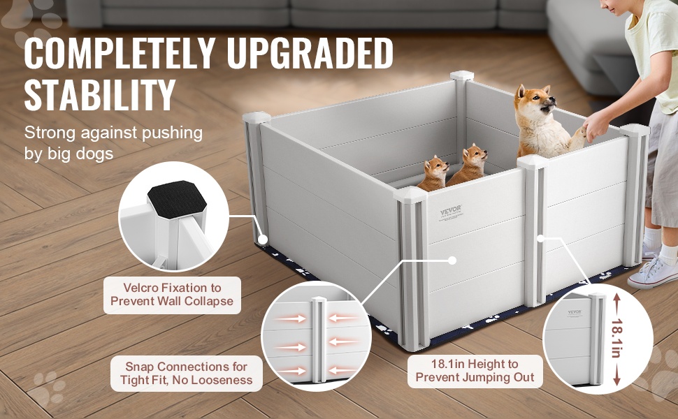 Koiran pentulaatikko, korkea reuna ja vakaa rakenne