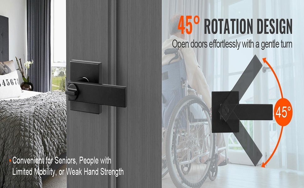 45 asteen kääntyvä ovenkahva