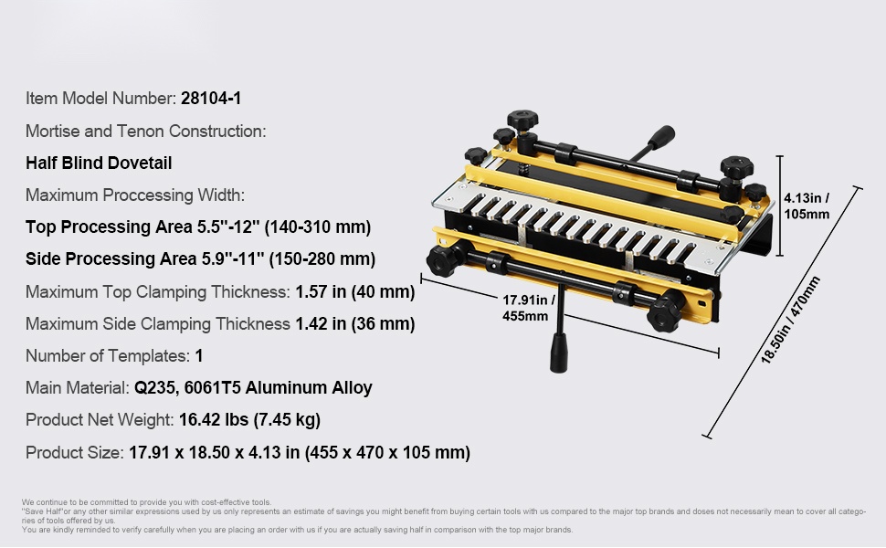 Jigin mitat ja rakenne