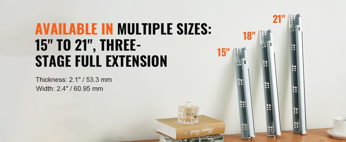 Useita pituusvaihtoehtoja eri kaappeihin