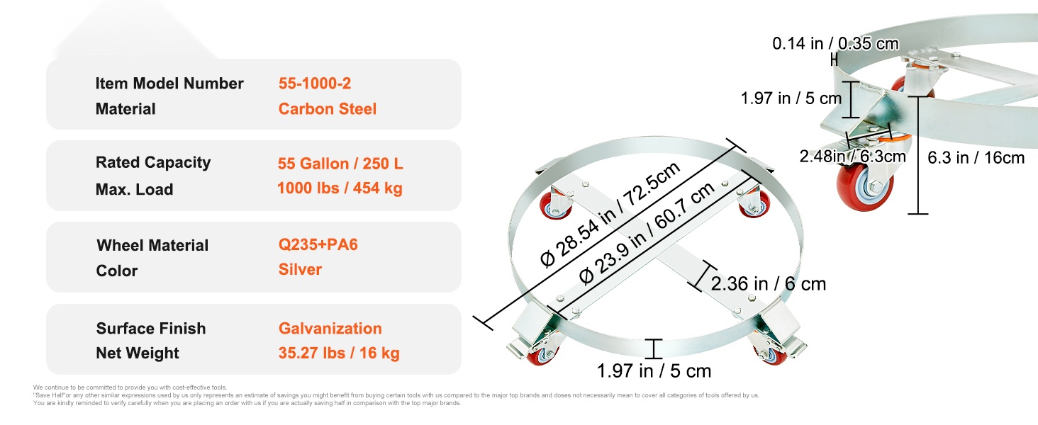 Tynnyrivaunun rakenne ylhäältä katsottuna