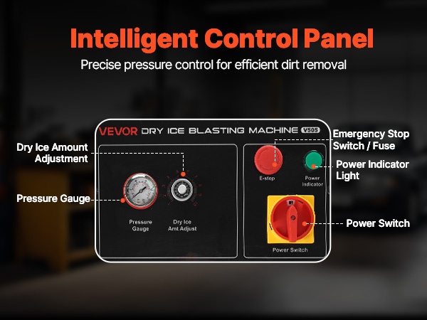 Kuivajääpuhalluskone käytössä