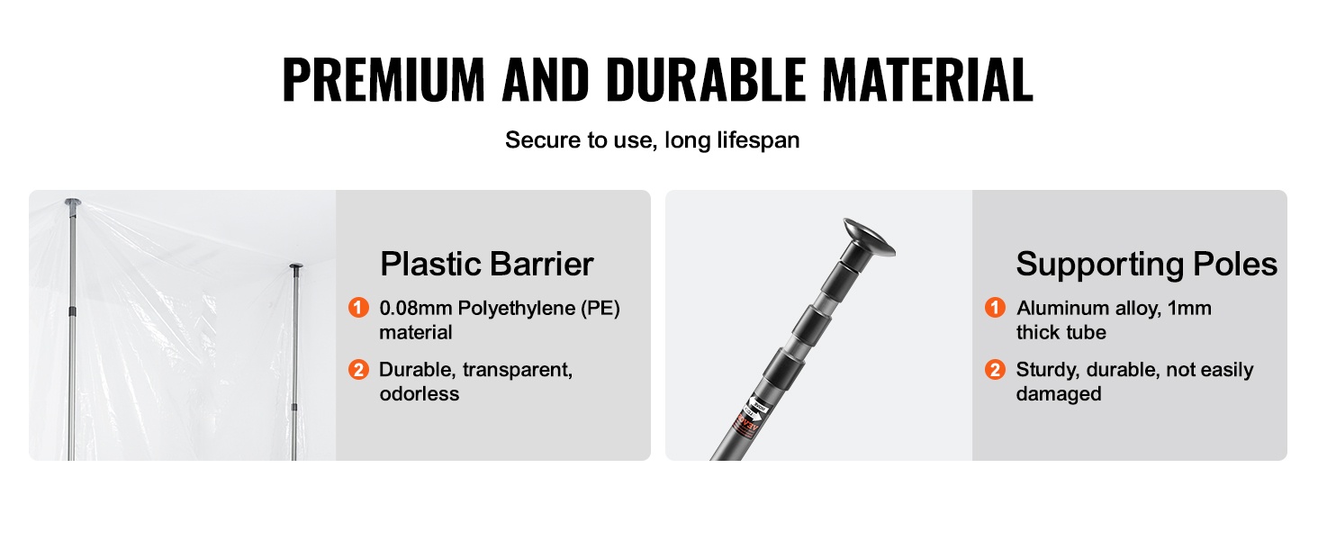 PE-muovinen pölysulkuseinä