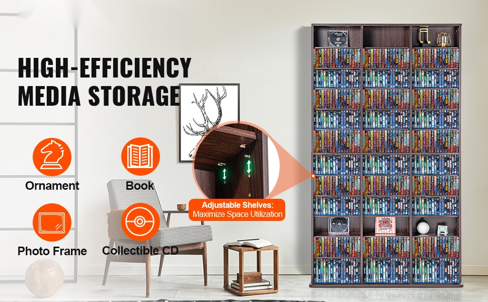 Mediakaappi DVD- ja CD-levyille