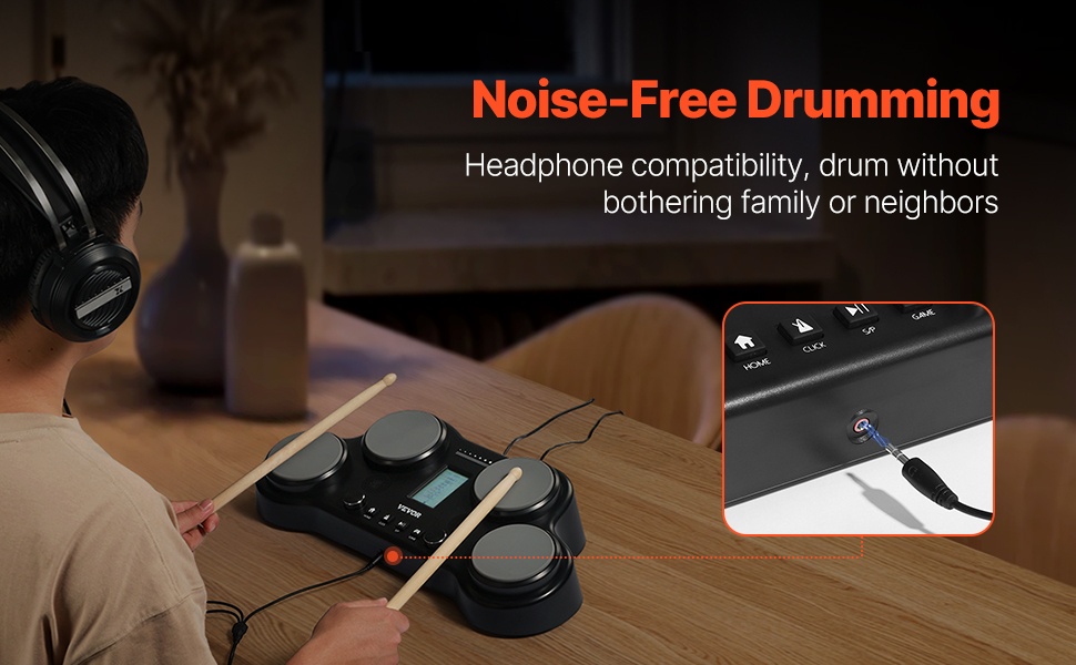 Sähköinen rumpusetti sisäänrakennetulla kaiuttimella