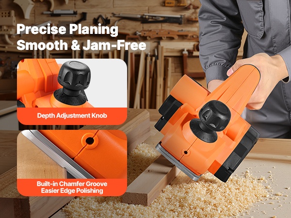 Tarkka höyläys puupinnalla