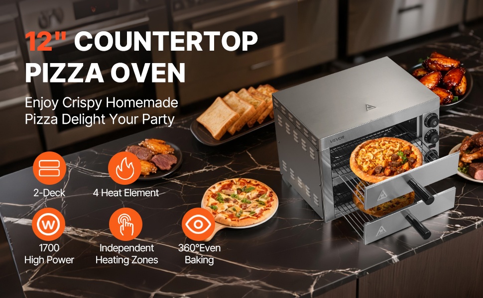 Sähköinen pizzauuni työtasolle