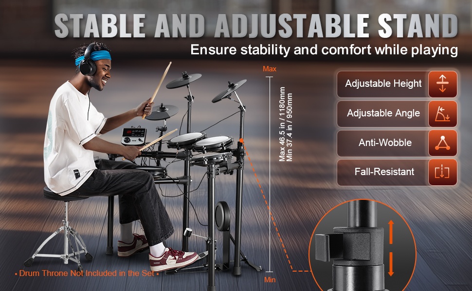 Säädettävä rumpuräkki