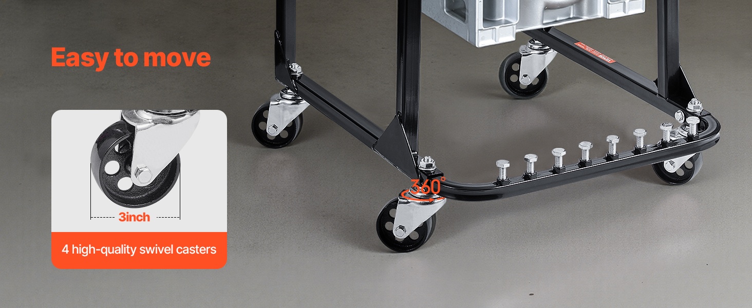 Moottoritelineen kääntyvät pyörät