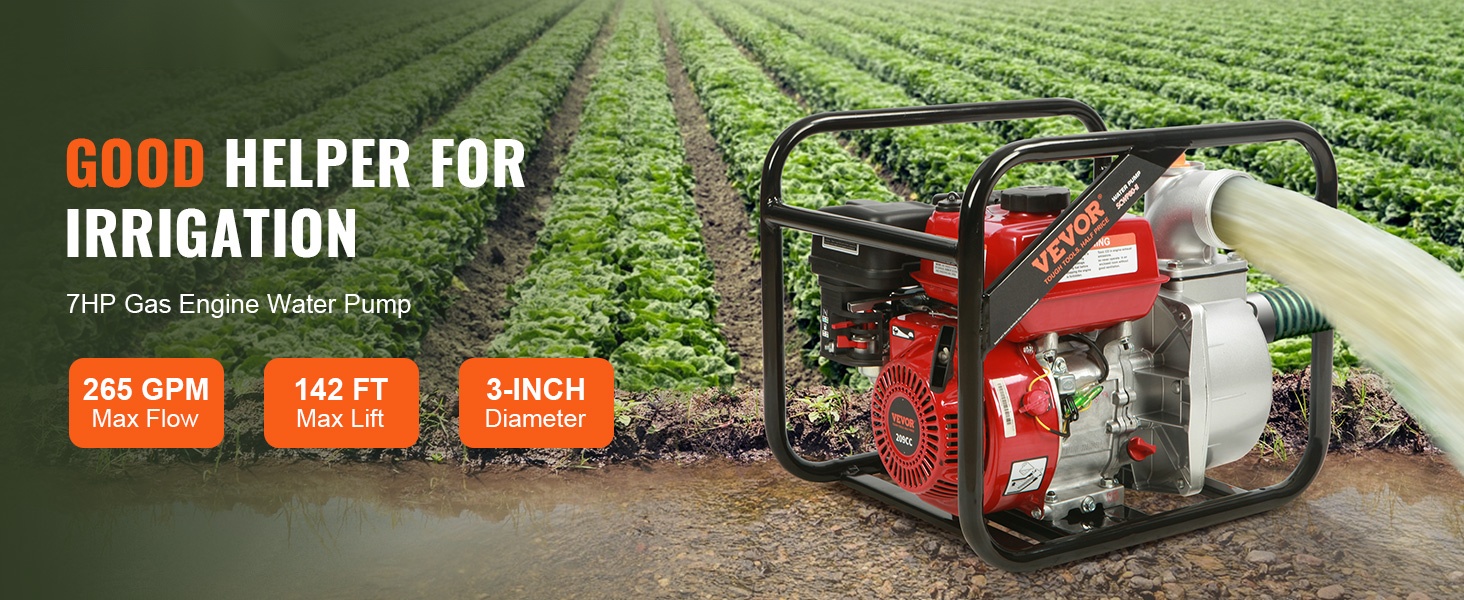 Bensiinimoottorilla toimiva vesipumppu