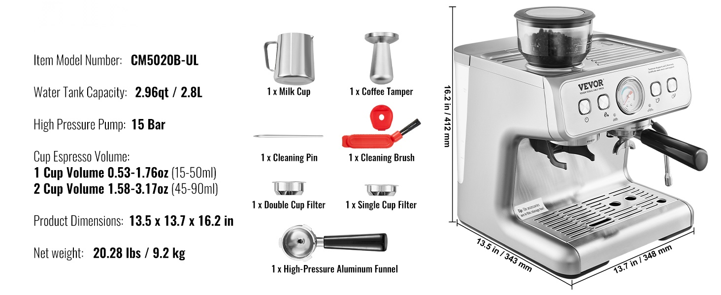 Espressokoneen ulkoasu