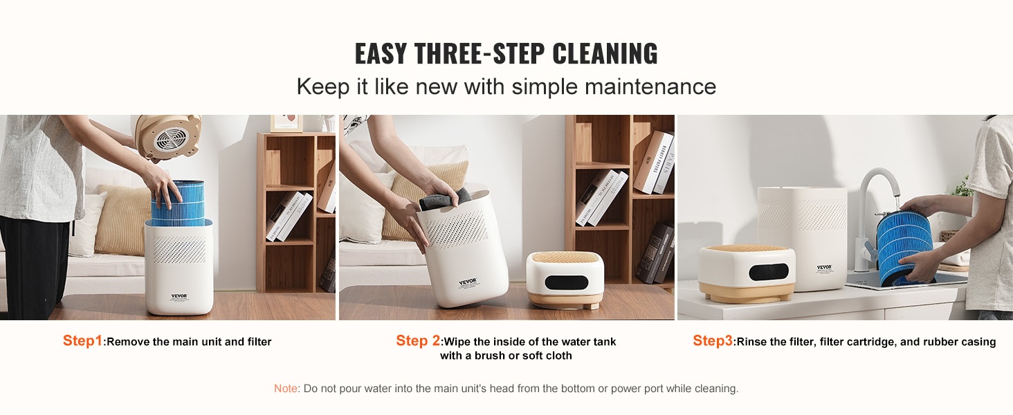 Päältä täytettävä vesisäiliö