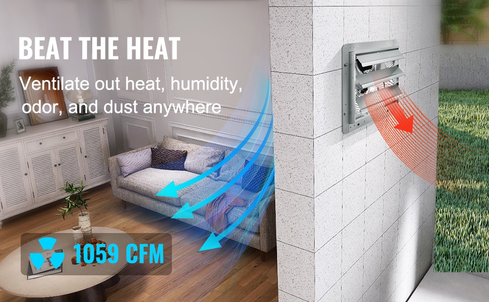 Poistoilmapuhallin käytössä kuuman ilman poistoon