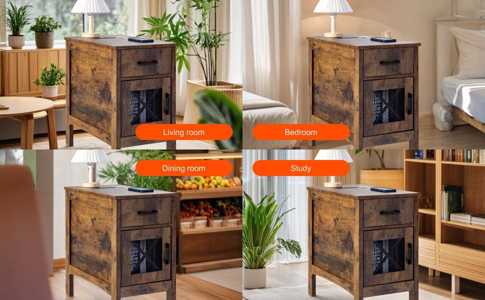 Sivupöytä olohuoneessa tai makuuhuoneessa